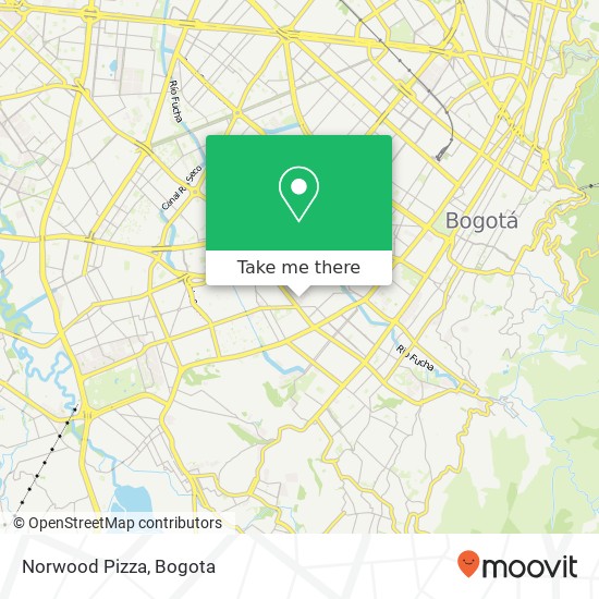 Norwood Pizza map