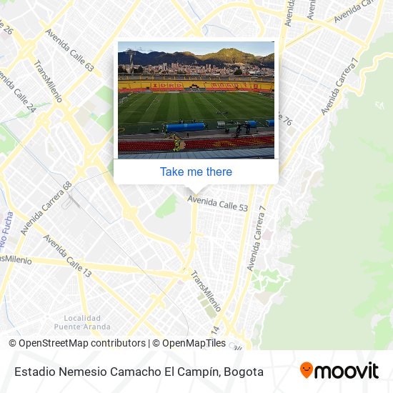 Estadio Nemesio Camacho El Campín map