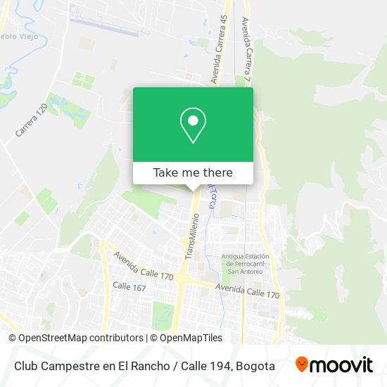 Club Campestre en El Rancho / Calle 194 map