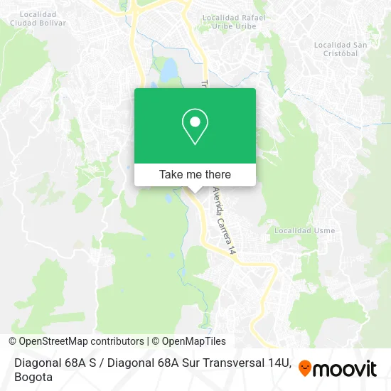 Diagonal 68A S / Diagonal 68A Sur Transversal 14U map