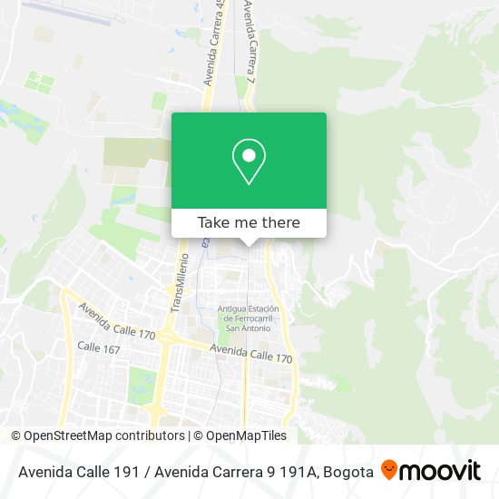 Avenida Calle 191 / Avenida Carrera 9 191A map