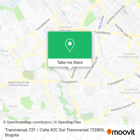 Transversal 72F / Calle 42C Sur Transversal 72DBIS map