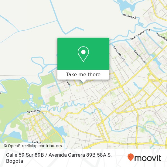 Calle 59 Sur 89B / Avenida Carrera 89B 58A S map