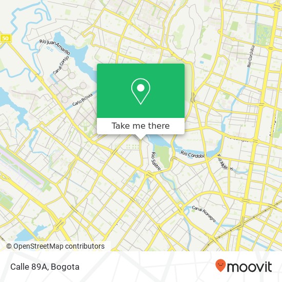 Calle 89A map