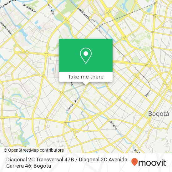 Mapa de Diagonal 2C Transversal 47B / Diagonal 2C Avenida Carrera 46
