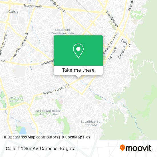 Calle 14 Sur Av. Caracas map