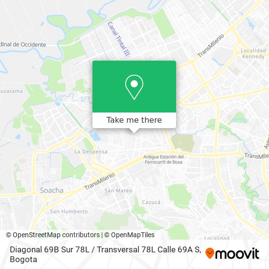 Diagonal 69B Sur 78L / Transversal 78L Calle 69A S map