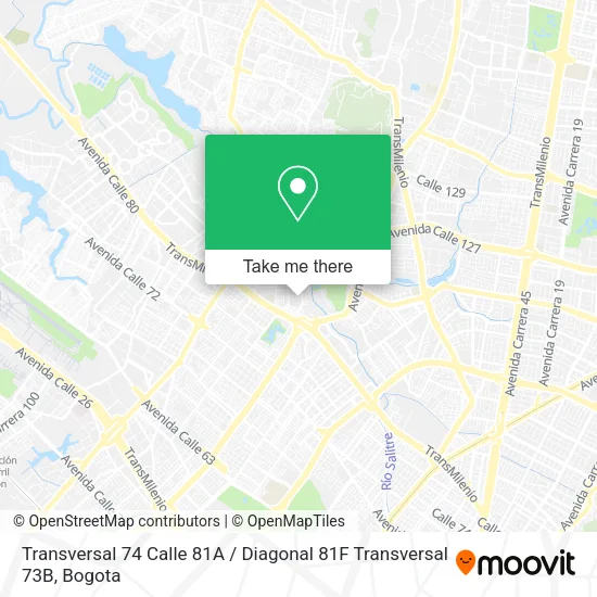 Mapa de Transversal 74 Calle 81A / Diagonal 81F Transversal 73B
