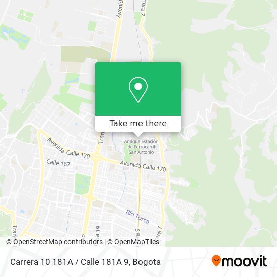 Mapa de Carrera 10 181A / Calle 181A 9