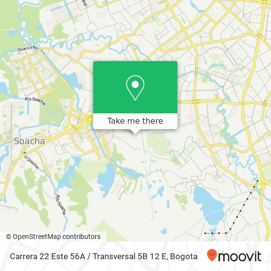 Mapa de Carrera 22 Este 56A / Transversal 5B 12 E