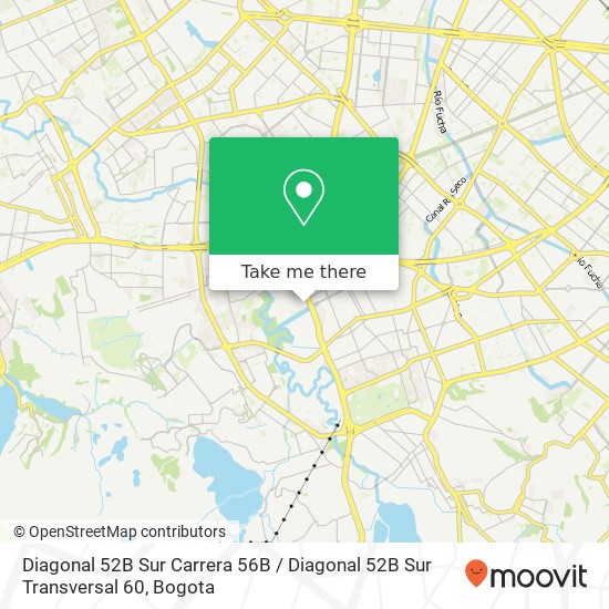 Mapa de Diagonal 52B Sur Carrera 56B / Diagonal 52B Sur Transversal 60
