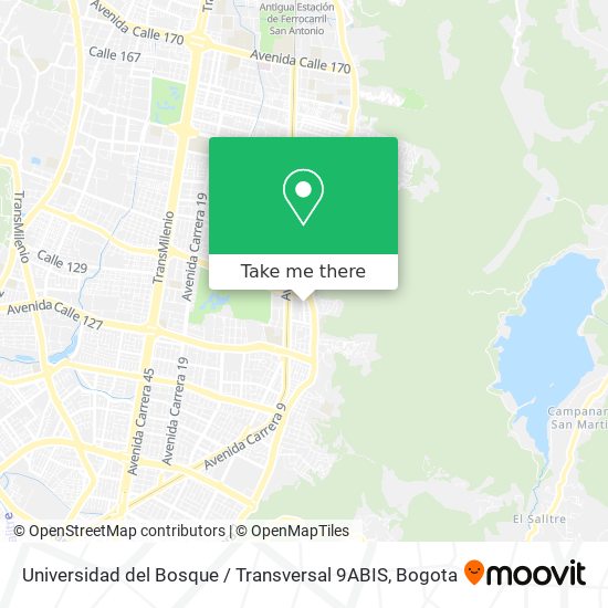 Mapa de Universidad del Bosque / Transversal 9ABIS