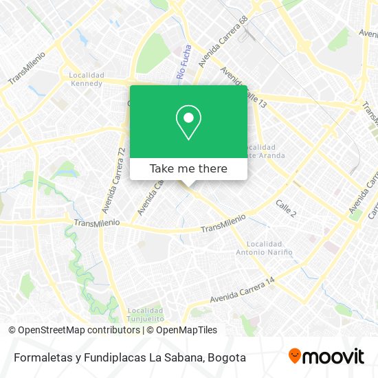 Formaletas y Fundiplacas La Sabana map