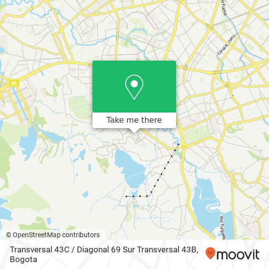 Transversal 43C / Diagonal 69 Sur Transversal 43B map