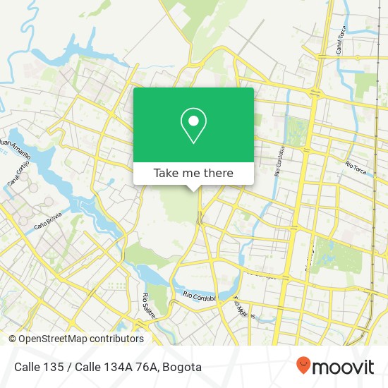 Calle 135 / Calle 134A 76A map