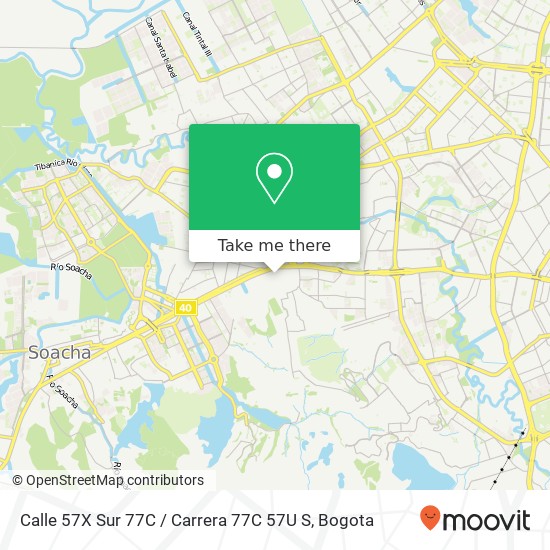 Calle 57X Sur 77C / Carrera 77C 57U S map