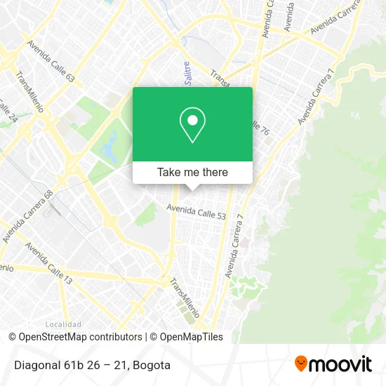 Mapa de Diagonal 61b 26 – 21
