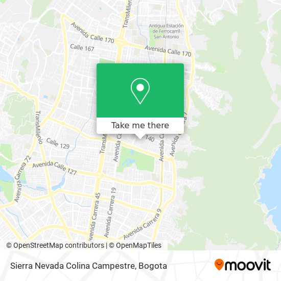 Sierra Nevada Colina Campestre map