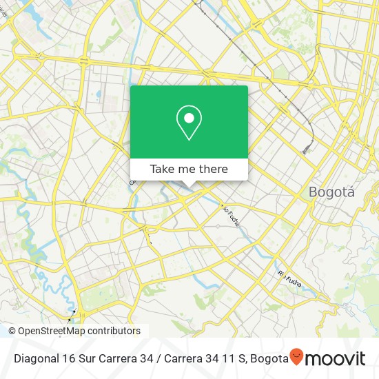 Mapa de Diagonal 16 Sur Carrera 34 / Carrera 34 11 S