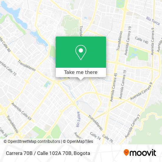 Carrera 70B / Calle 102A 70B map