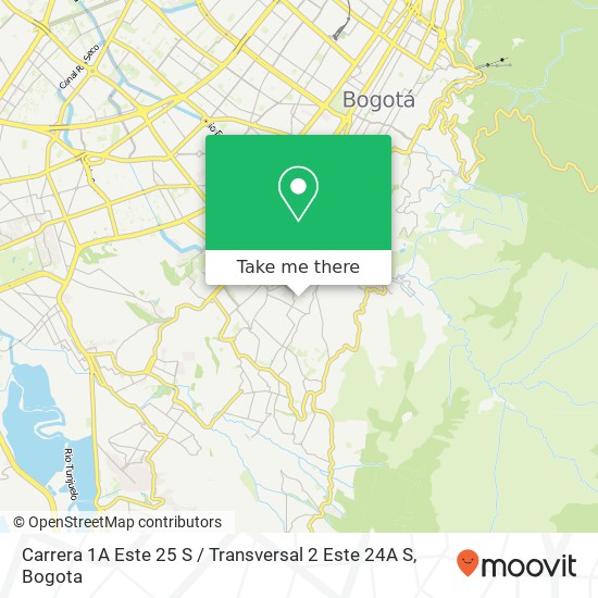 Mapa de Carrera 1A Este 25 S / Transversal 2 Este 24A S