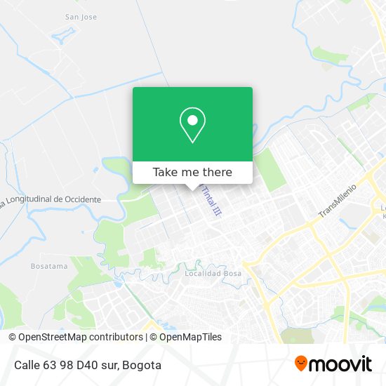 Mapa de Calle 63 98 D40 sur