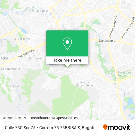 Mapa de Calle 75C Sur 75 / Carrera 75 75BBISA S