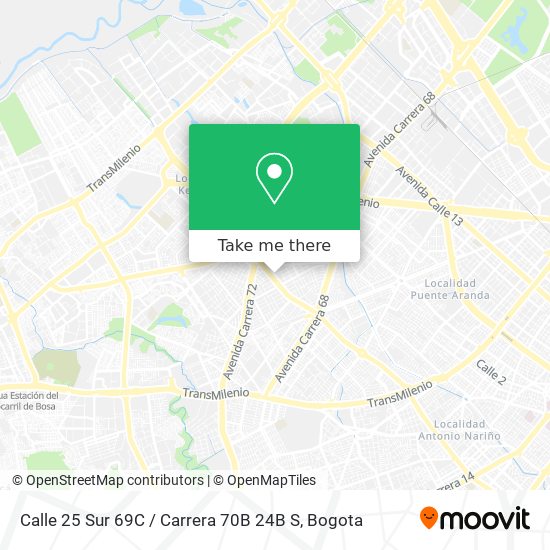 Calle 25 Sur 69C / Carrera 70B 24B S map