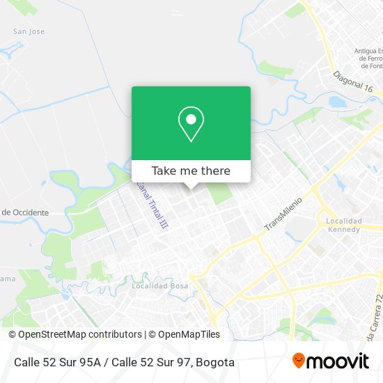 Mapa de Calle 52 Sur 95A / Calle 52 Sur 97