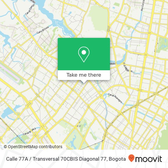 Mapa de Calle 77A / Transversal 70CBIS Diagonal 77