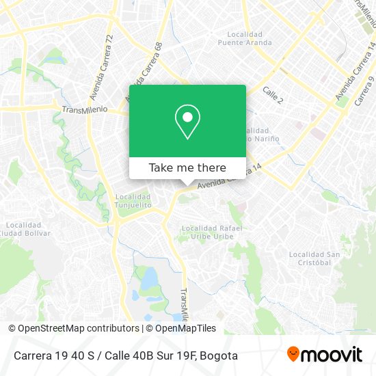 Carrera 19 40 S / Calle 40B Sur 19F map