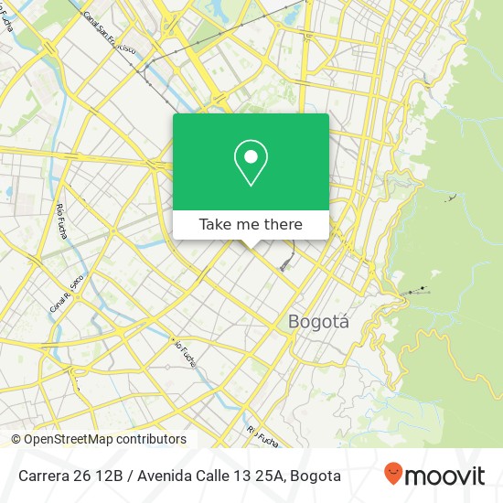 Mapa de Carrera 26 12B / Avenida Calle 13 25A