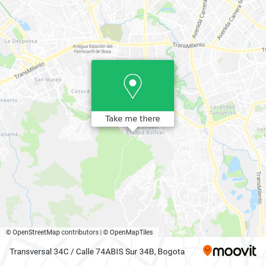 Mapa de Transversal 34C / Calle 74ABIS Sur 34B