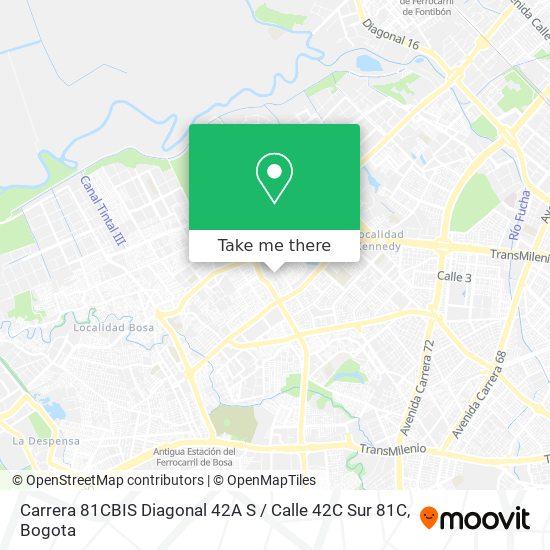 Mapa de Carrera 81CBIS Diagonal 42A S / Calle 42C Sur 81C