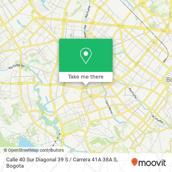 Calle 40 Sur Diagonal 39 S / Carrera 41A 38A S map