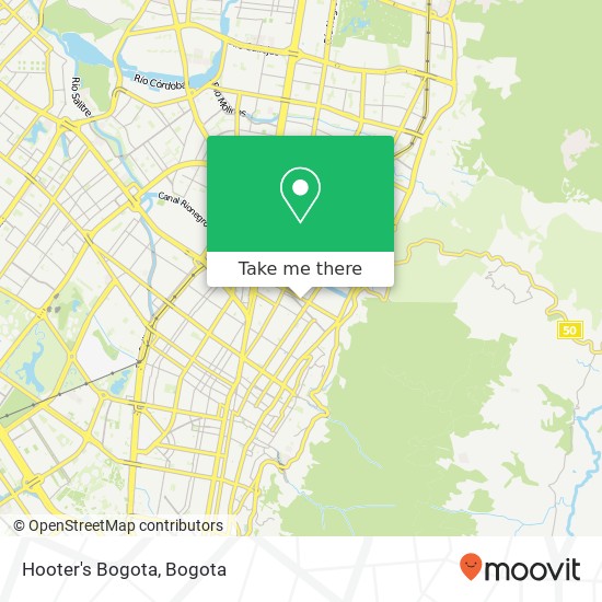 Hooter's Bogota map