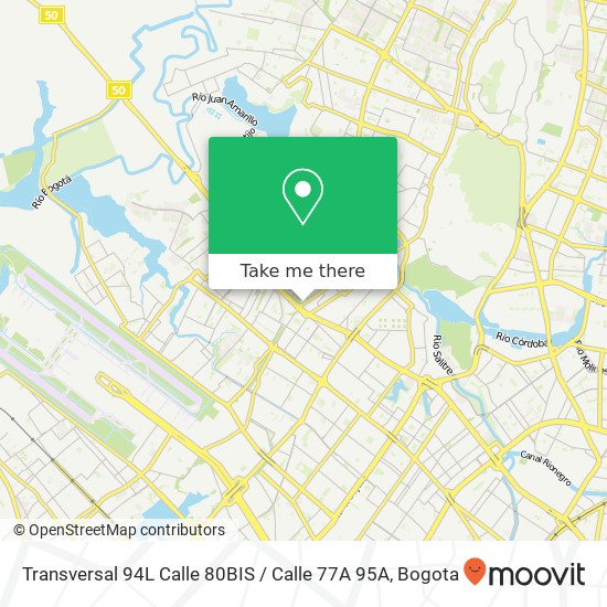 Mapa de Transversal 94L Calle 80BIS / Calle 77A 95A