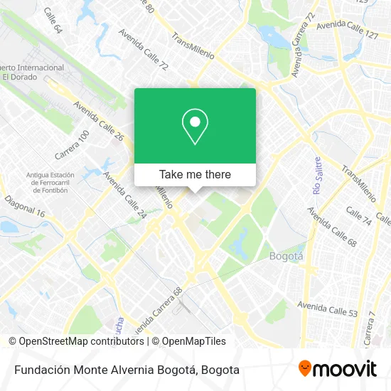 Mapa de Fundación Monte Alvernia Bogotá