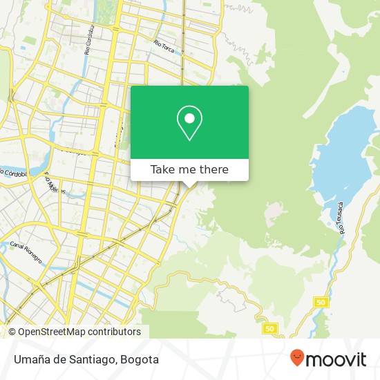 Umaña de Santiago map