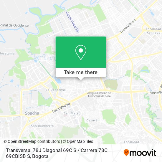 Mapa de Transversal 78J Diagonal 69C S / Carrera 78C 69CBISB S