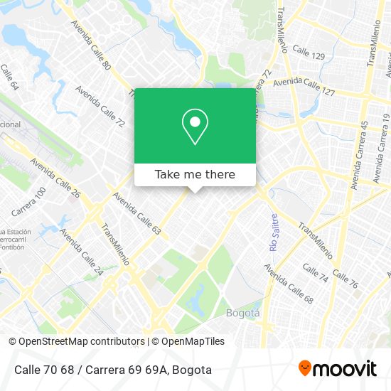 Mapa de Calle 70 68 / Carrera 69 69A