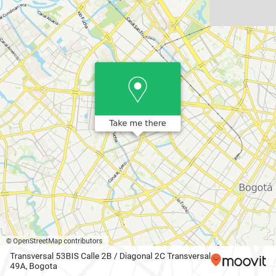 Transversal 53BIS Calle 2B / Diagonal 2C Transversal 49A map