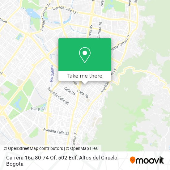 Carrera 16a 80-74 Of. 502 Edf. Altos del Ciruelo map