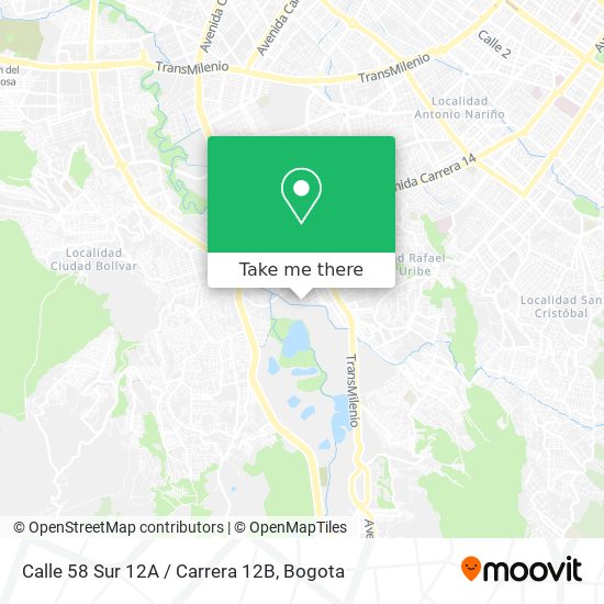 Mapa de Calle 58 Sur 12A / Carrera 12B