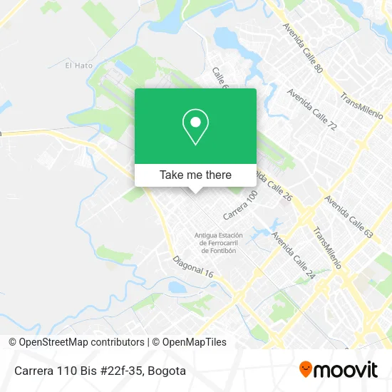 Mapa de Carrera 110 Bis #22f-35