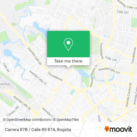 Mapa de Carrera 87B / Calle 89 87A