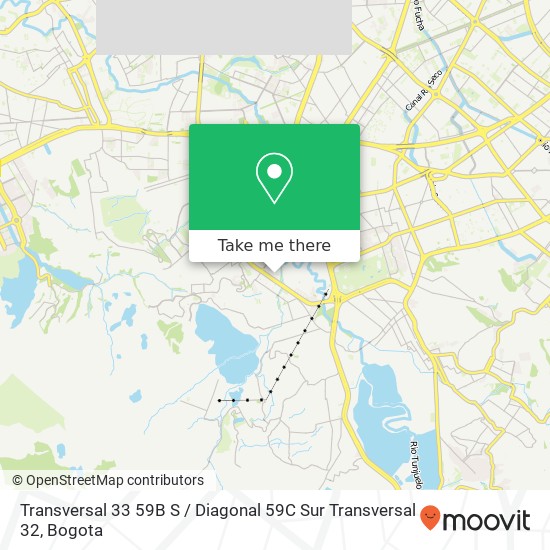 Mapa de Transversal 33 59B S / Diagonal 59C Sur Transversal 32