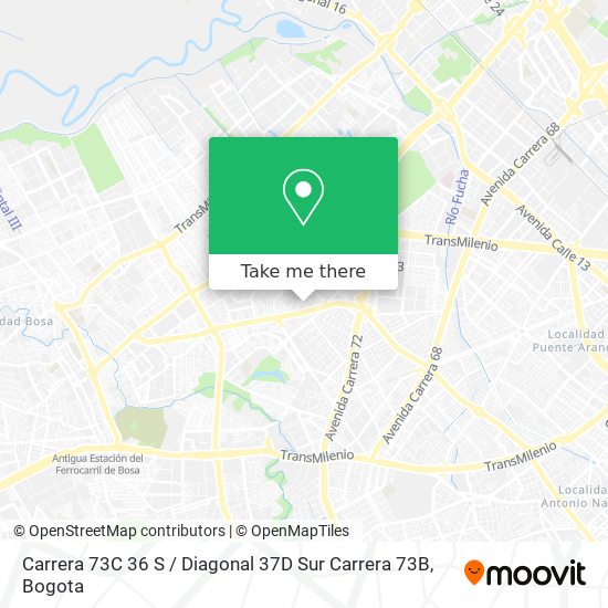 Mapa de Carrera 73C 36 S / Diagonal 37D Sur Carrera 73B