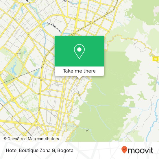 Hotel Boutique Zona G map