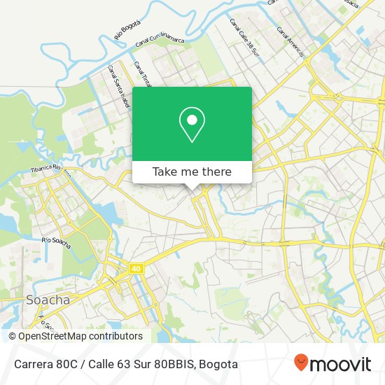 Mapa de Carrera 80C / Calle 63 Sur 80BBIS